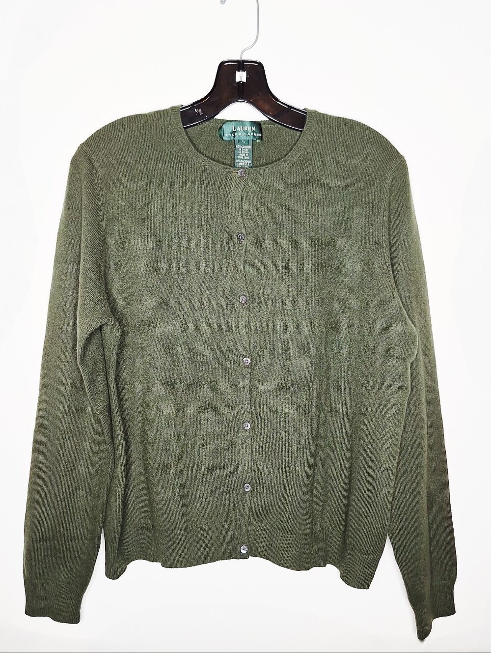 Lauren Ralph Lauren"Lauren In Cashmere"Preppy,quite lux.,100% cashmere cardigan.